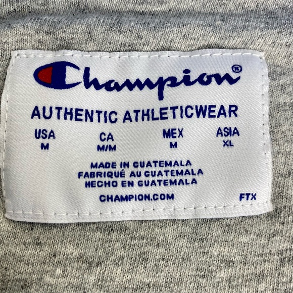 Champion Men's Fleece M Powder Blue Sweatshirt Gray Collar Long Sleeves Casual - Picture 6 of 9